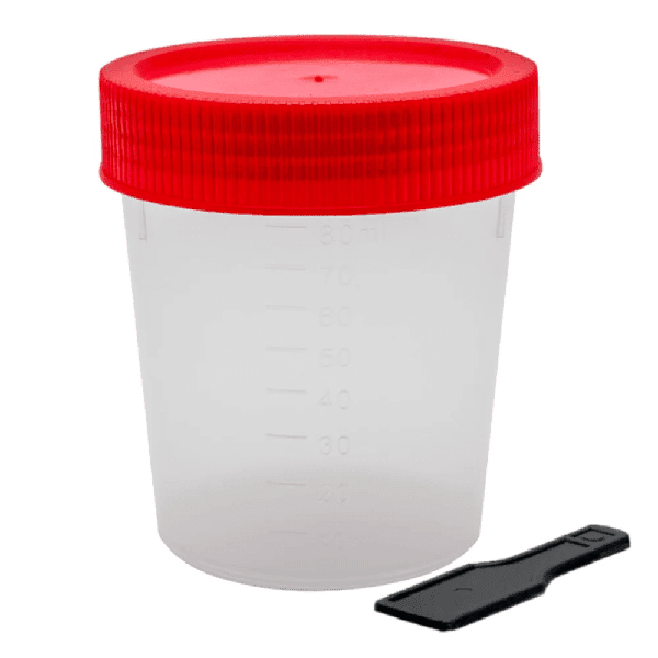 COLETOR UNIVERSAL 80ML COM PÁ ESTÉRIL TAMPA VERMELHA J.PROLAB - SupraMed