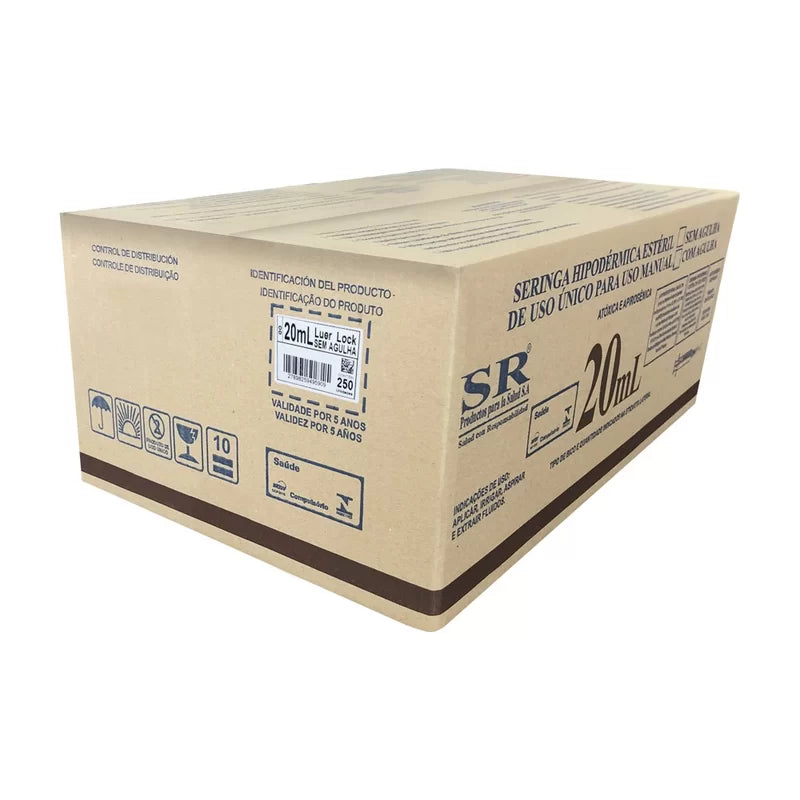 Seringa descartável / 20mL / 50 Un. / Luer Lock / SR