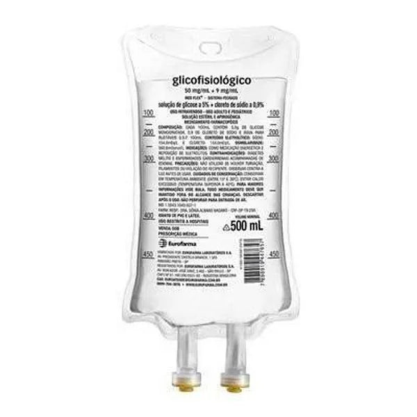 Soro Glicofisiológico 1x1 - 500mL - 5% glicose + 0.9% cloreto de sódio - BOLSA