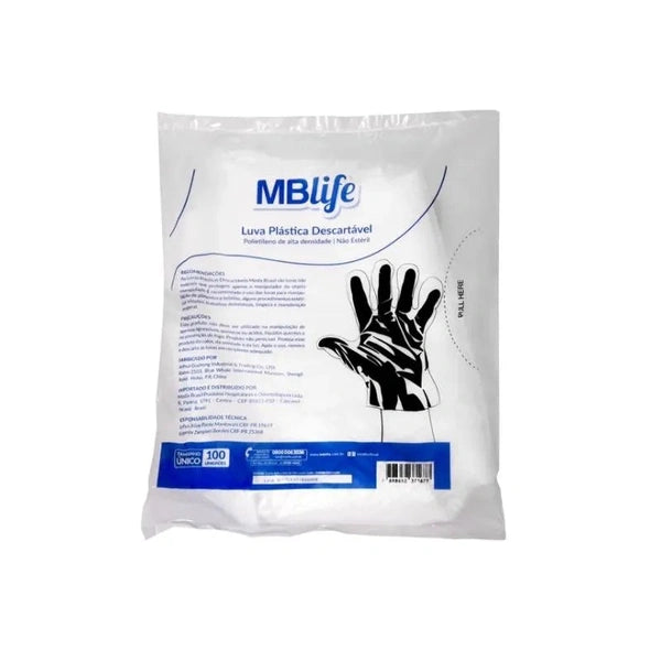 Luva Plástica Descartável - Medix (100 UND.)