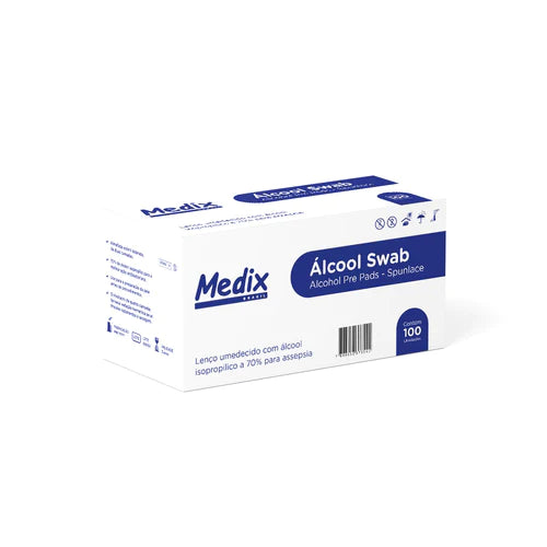 Álcool Swab / 70% / 100 Un. Cx. / Medix
