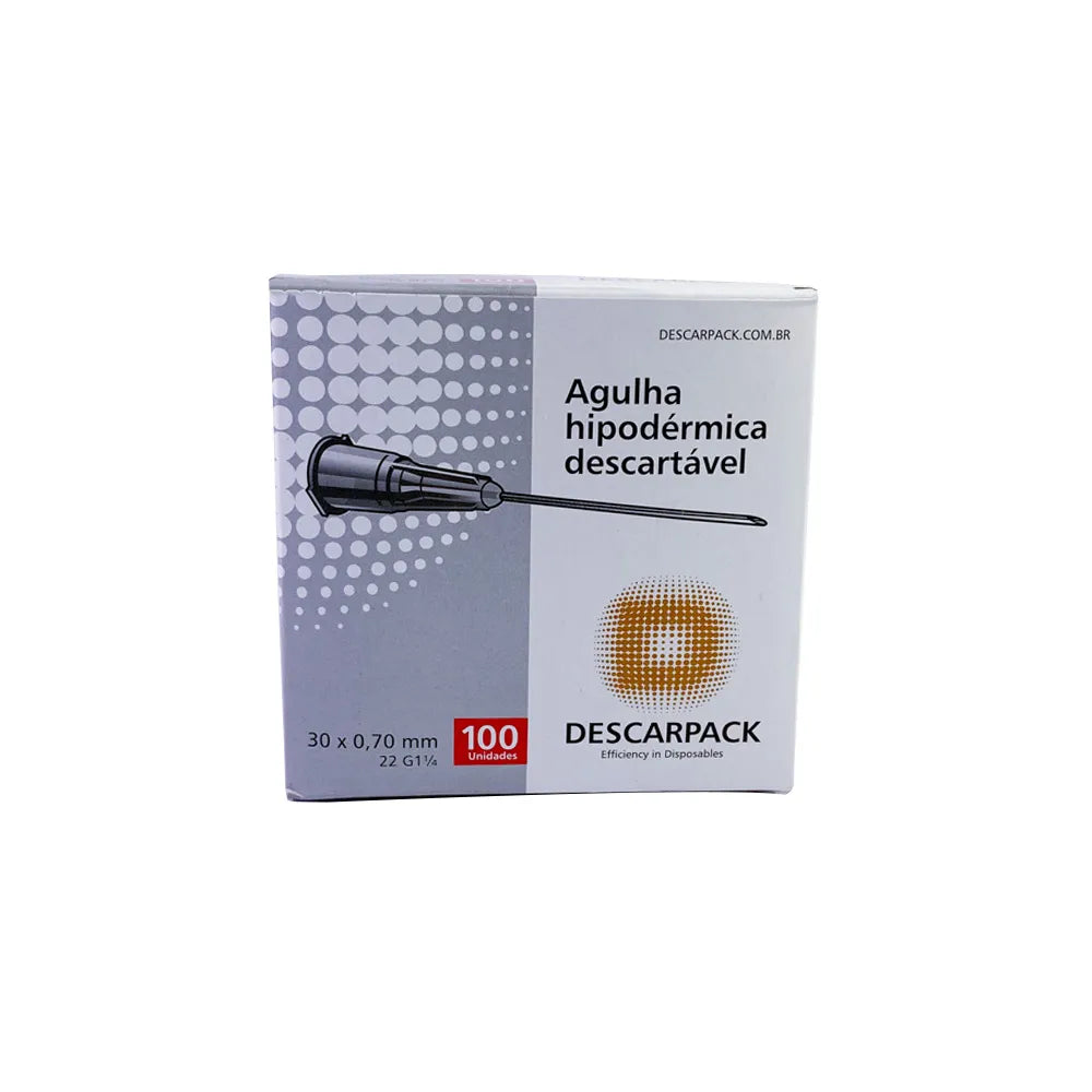Agulha Hipodérmica / 30x0.7 / 100 Un. Cx. / Descarpack