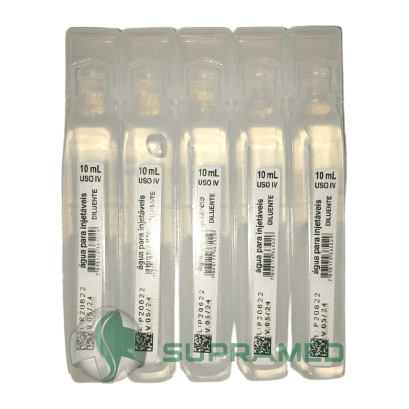 Água para Injeção / 10mL / Flaconete / 5 Un. / Ampola