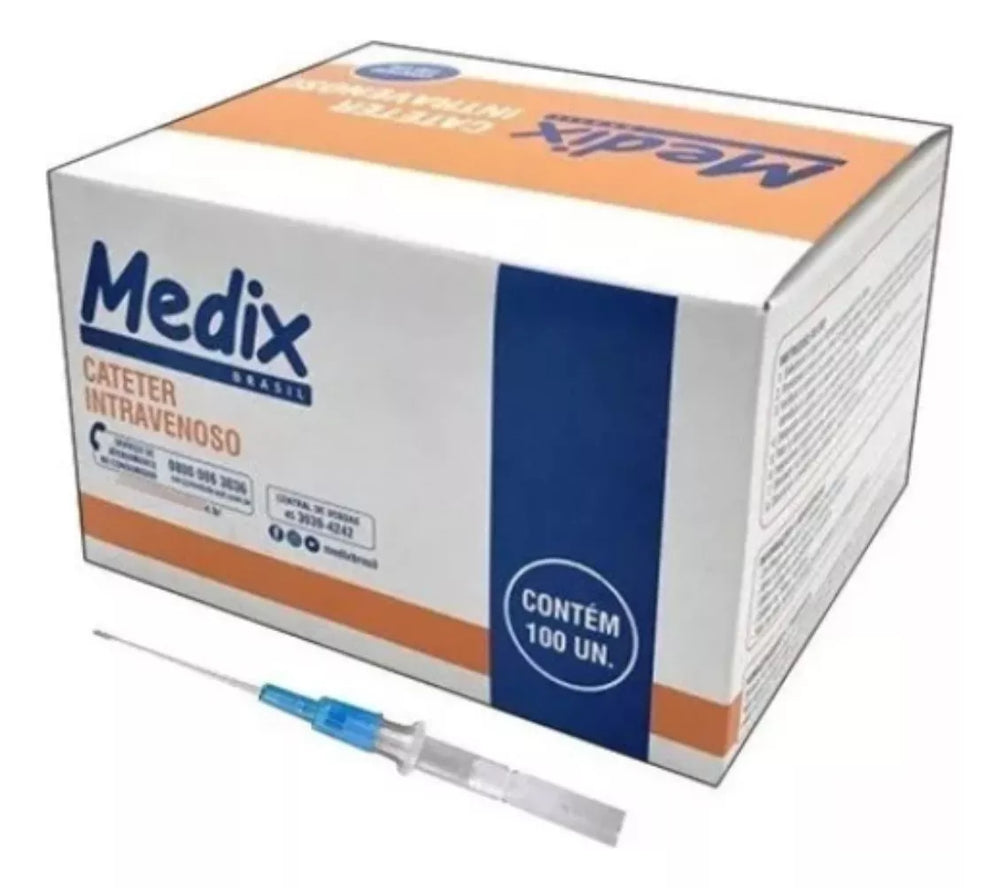 Cateter Intravenoso Periférico / 22G / 100 Un. Cx / Medix / Jelco Abocath