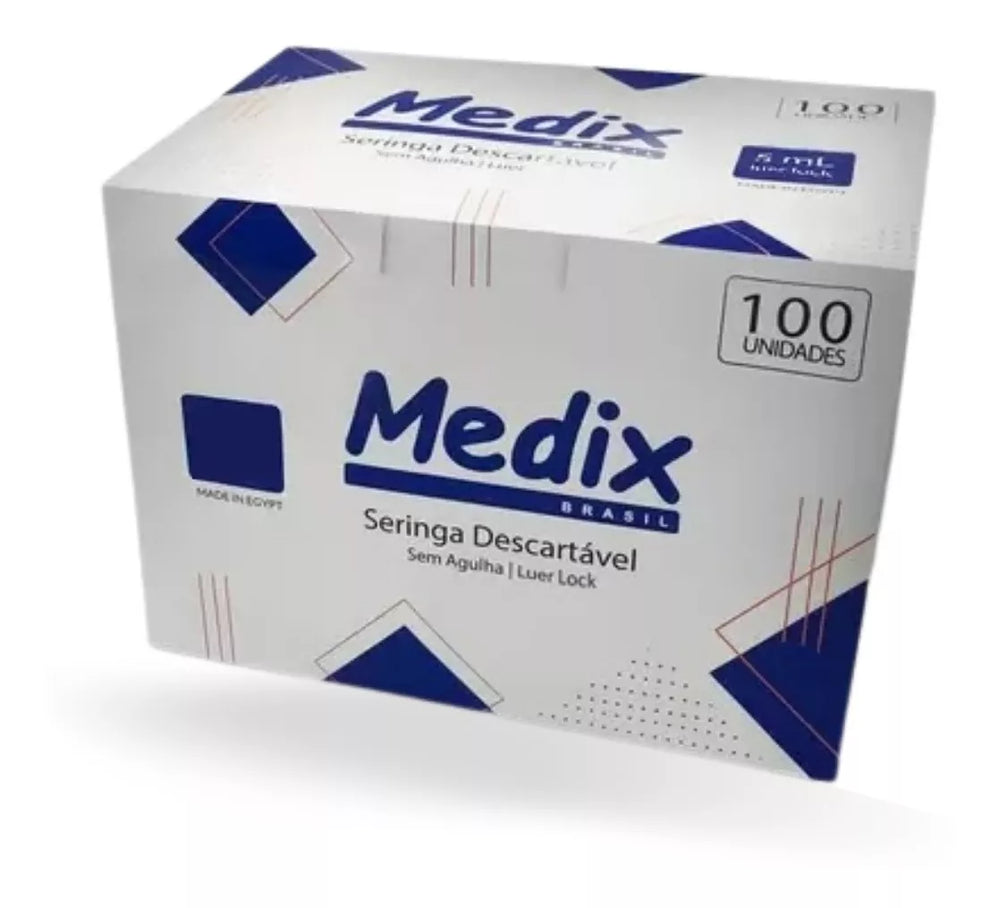 Seringa descartável / 3mL / Luer Lock / 100 Un. Cx. / Medix