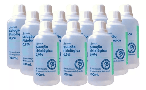 Solução Fisiológica 0,9% 100mL  c/ gotejador (12 und.)