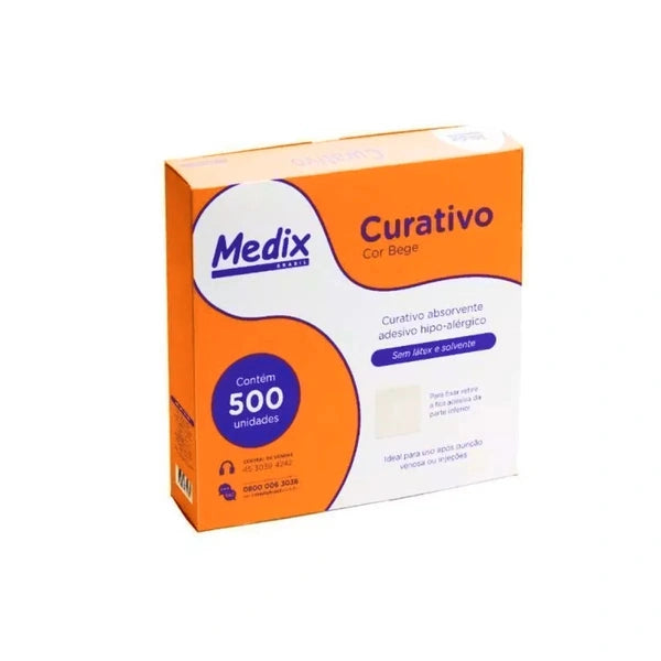 Curativo Absorvente Adesivo / 500 Un. Cx. / Medix
