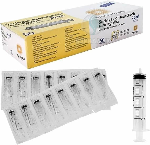 Seringa descartável / 20mL / 50 Un. / Luer Slip / Descarpack