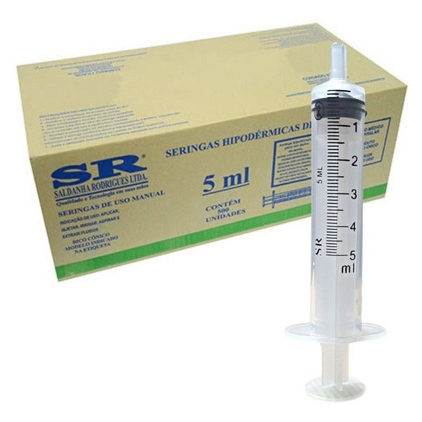 Seringa descartável  / 5ml / Luer Lock  / 100 Un. Cx. / SR