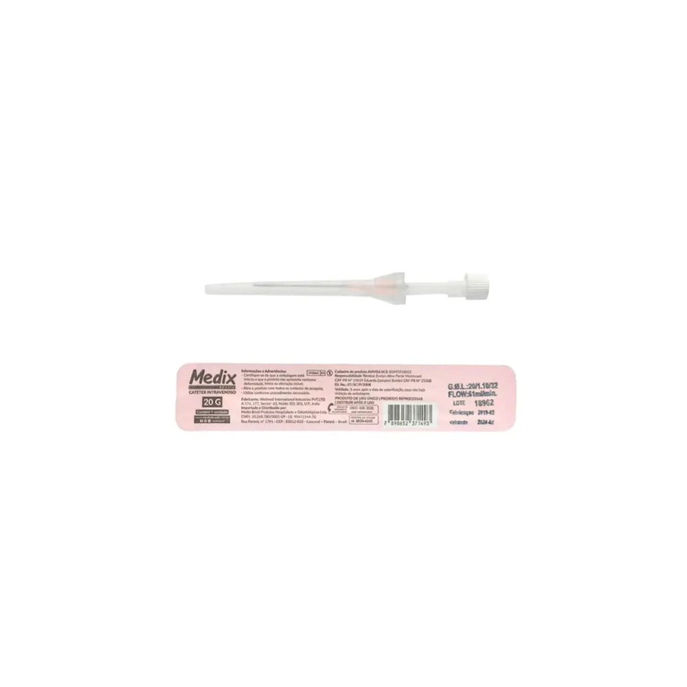 Cateter Intravenoso Periférico / 20G / 1Un.  / Medix / Jelco Abocath